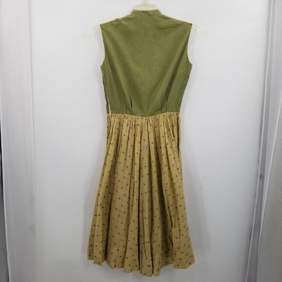 Carlye Vintage green 1950's dress fit and flair XS Extra Small sleeveless - Picture 2 of 8